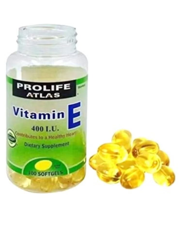 أطلس برولايف أطلس فيتامين إي 400 وحدة دولية. 100 كبسولة