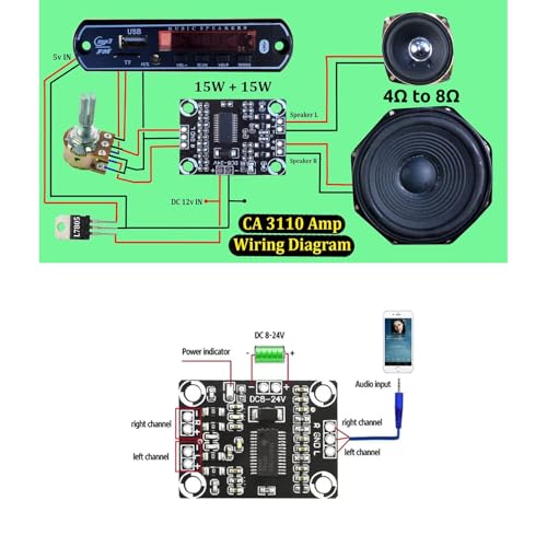SpiderJuice 1Pc TPA3110 Dual Channel Stereo Digital Audio Amplifier Board 15W + 15W Class D Digital Power Amplifier Module - Image 3