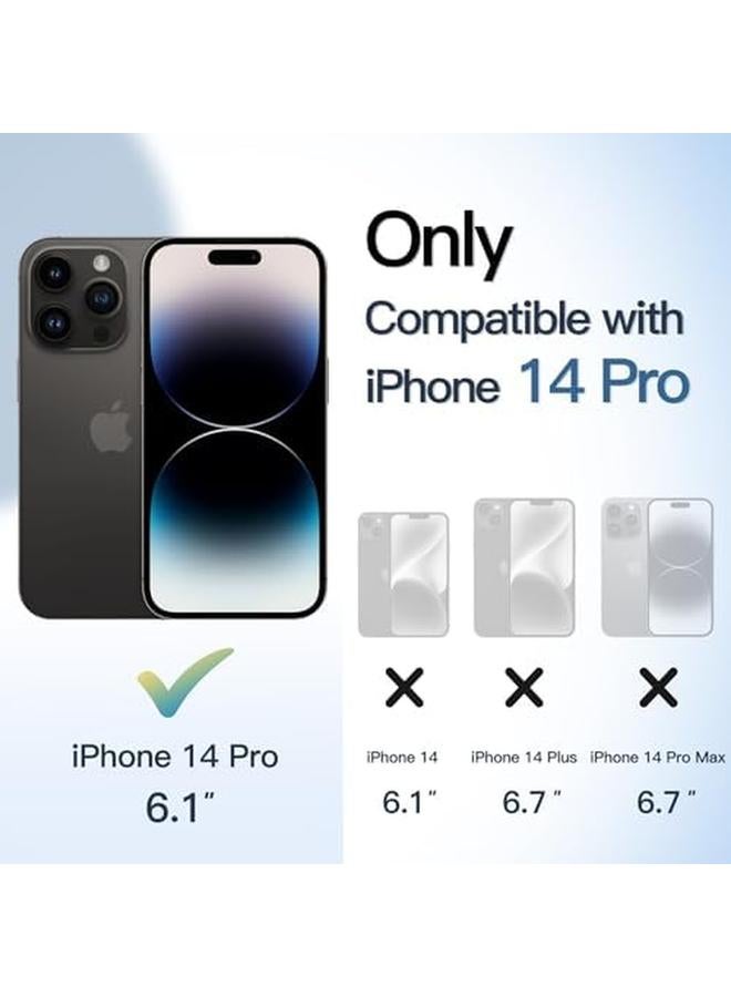 جي تيك جراب مغناطيسي لهاتف Iphone 14 Pro مقاس 6.1 بوصة متوافق مع Magsafe غطاء ممتص للصدمات للهاتف بلون سادة غير لامع إطار من مادة TPU مضاد للخدش وظهر شفاف أسود - Image 2