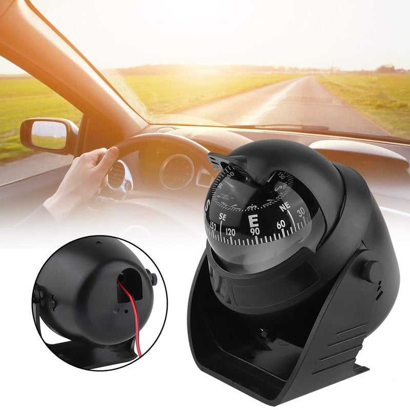 Self Adhesive Portable Compass Ball with Magnifier Dial Strong Magnet Precise Navigation Weather Resistant Plastic - Image 3