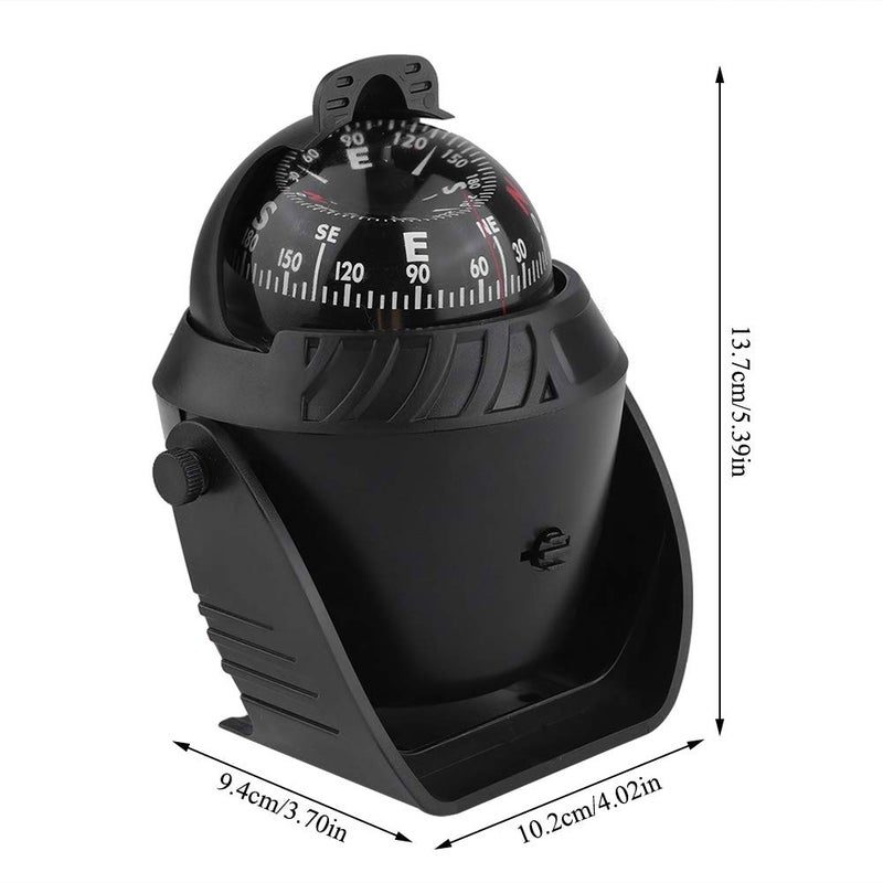 Self Adhesive Portable Compass Ball with Magnifier Dial Strong Magnet Precise Navigation Weather Resistant Plastic - Image 5