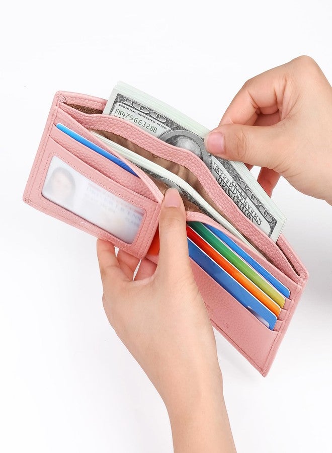 GERUOLA Ultra Slim Small RFID Wallet for Women, Leather Tiny Thin Bifold Pocket Ladies Wallet Short Wallets for Women (Pink) - Image 4