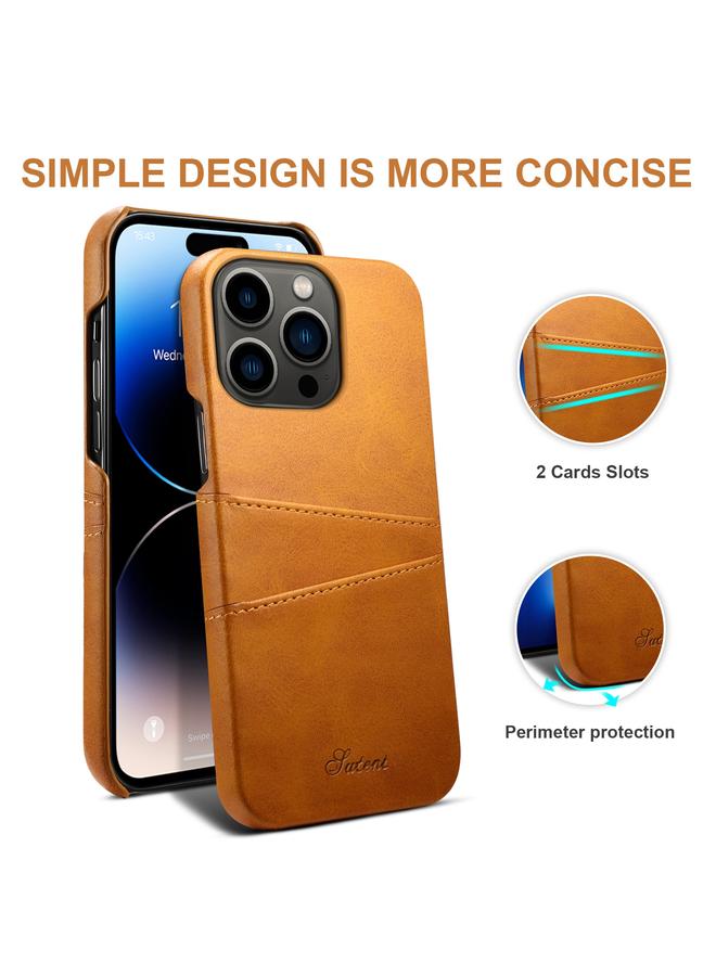 Suteni Case For iPhone 14 Pro Max Calf Texture Card Slots Phone Case - Image 4