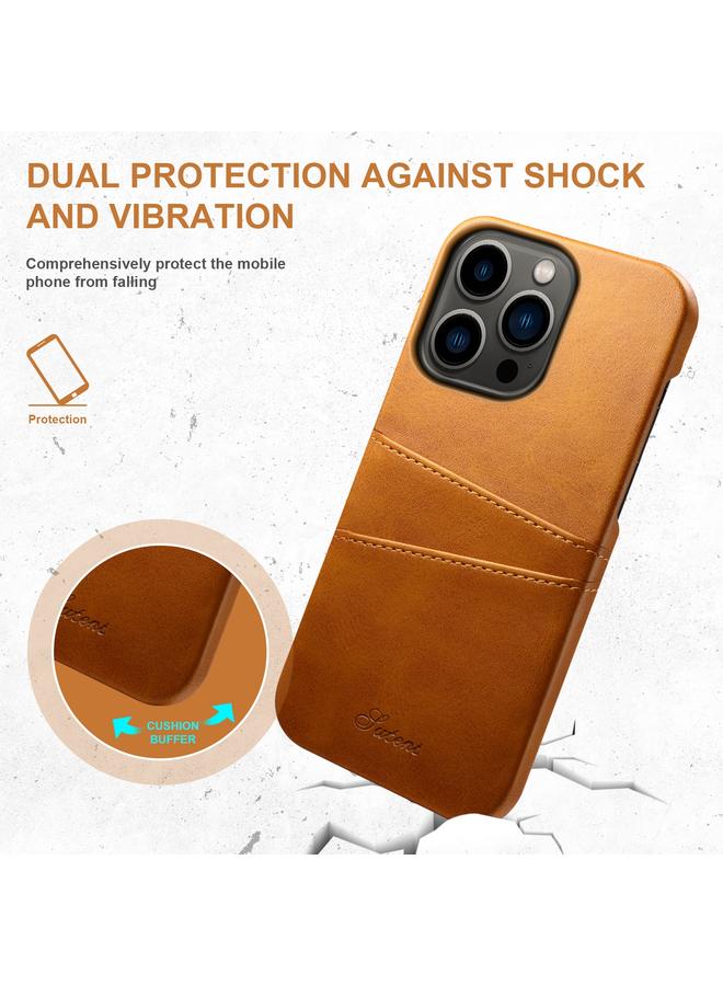Suteni Case For iPhone 14 Pro Max Calf Texture Card Slots Phone Case - Image 3