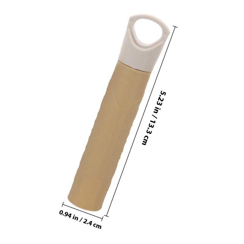 Dustpan and Broom Handle Grip Replacement 22mm 2 Pack Khaki Plastic End Caps - Image 3