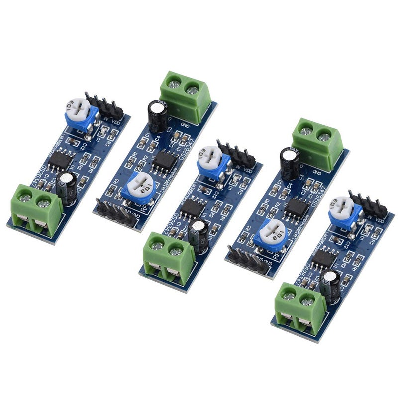 LM386 Audio Amplifier Module 5Pcs 200 Times Gain with Power Indicator and Terminal Blocks - Image 5
