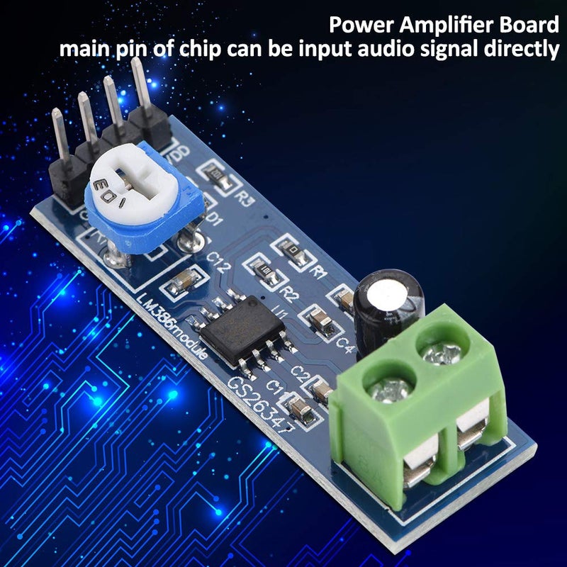 LM386 Audio Amplifier Module 5Pcs 200 Times Gain with Power Indicator and Terminal Blocks - Image 3