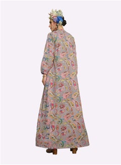 SARA Sara Paisley and Pinstripe Printed Jalabiya  - Image 3