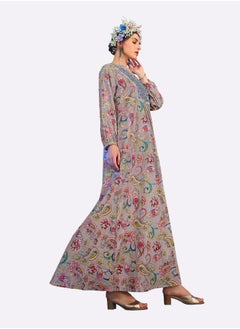 SARA Sara Paisley and Pinstripe Printed Jalabiya  - Image 2