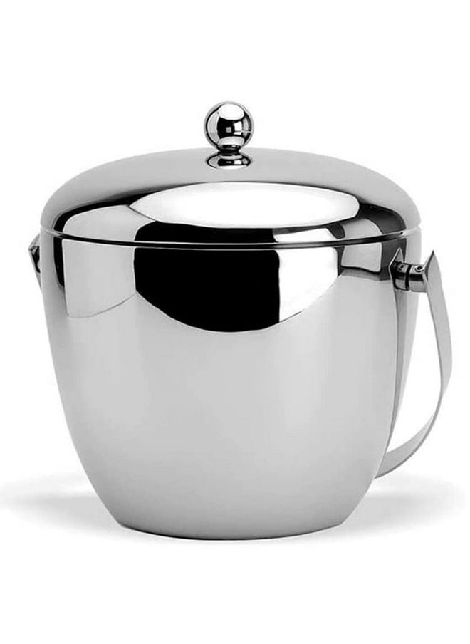 FNS FnS Mirror Finish Apple Double Walled Insulated Stainless Steel Ice Bucket with Ice Tong for Home & Bar (1 Ice Bucket,1 Ice Tong)  - Image 1
