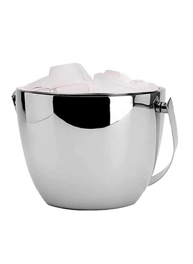 FNS FnS Mirror Finish Apple Double Walled Insulated Stainless Steel Ice Bucket with Ice Tong for Home & Bar (1 Ice Bucket,1 Ice Tong)  - Image 3