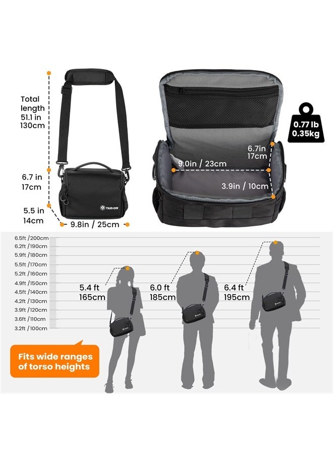 TARION Camera Bag Case DSLR Messenger Bag Small Camera Bag DSLR Shoulder Bag Camera Satchel Bag Gadget Bag Crossbody Sling Bag Case for SLR Mirrorless Compact Cameras Street Photography TSB-S - Image 5