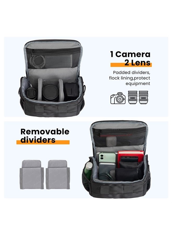 TARION Camera Bag Case DSLR Messenger Bag Small Camera Bag DSLR Shoulder Bag Camera Satchel Bag Gadget Bag Crossbody Sling Bag Case for SLR Mirrorless Compact Cameras Street Photography TSB-S - Image 2