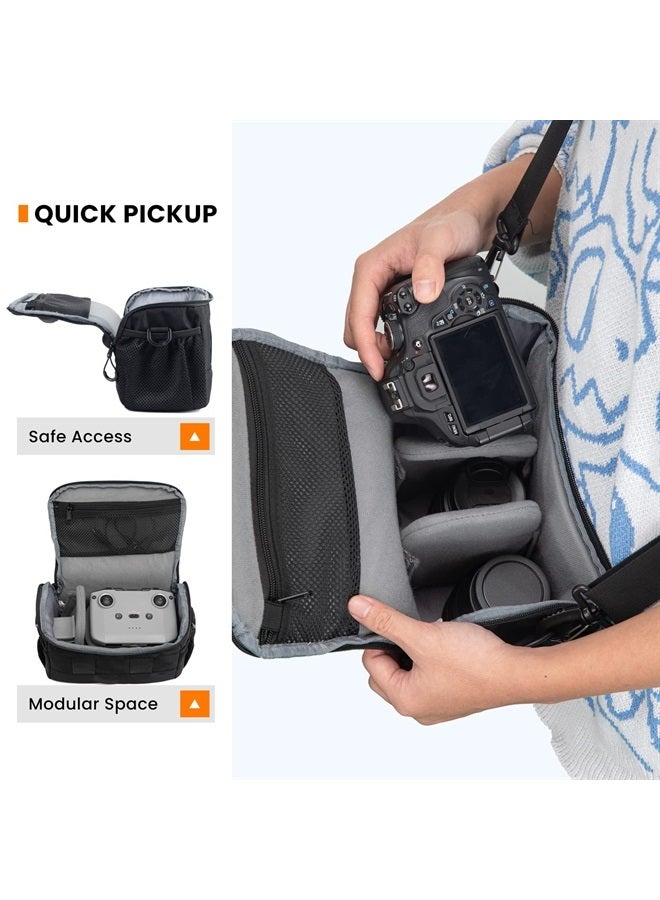 TARION Camera Bag Case DSLR Messenger Bag Small Camera Bag DSLR Shoulder Bag Camera Satchel Bag Gadget Bag Crossbody Sling Bag Case for SLR Mirrorless Compact Cameras Street Photography TSB-S - Image 3