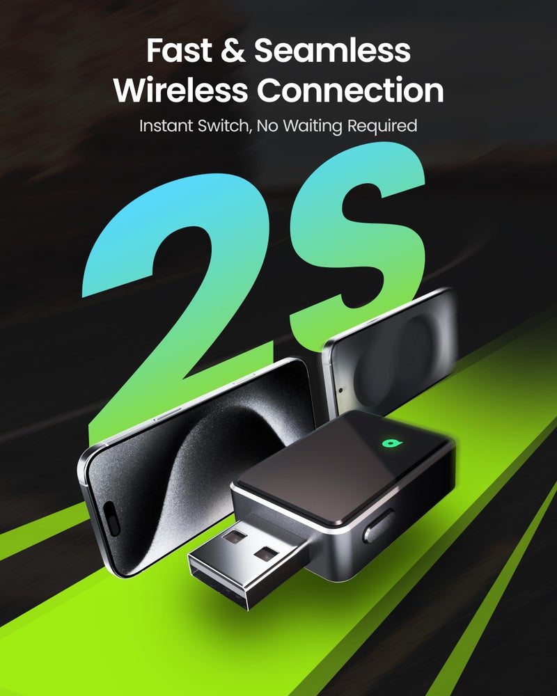Kello Wireless CarPlay Adapter for Apple Carplay& Android Auto,Convert Wired to Wireless with One Click Multi Device Switch, Fast Auto Connection, Support iOS 10+/Android 11+, OTA Upgrade - Image 4