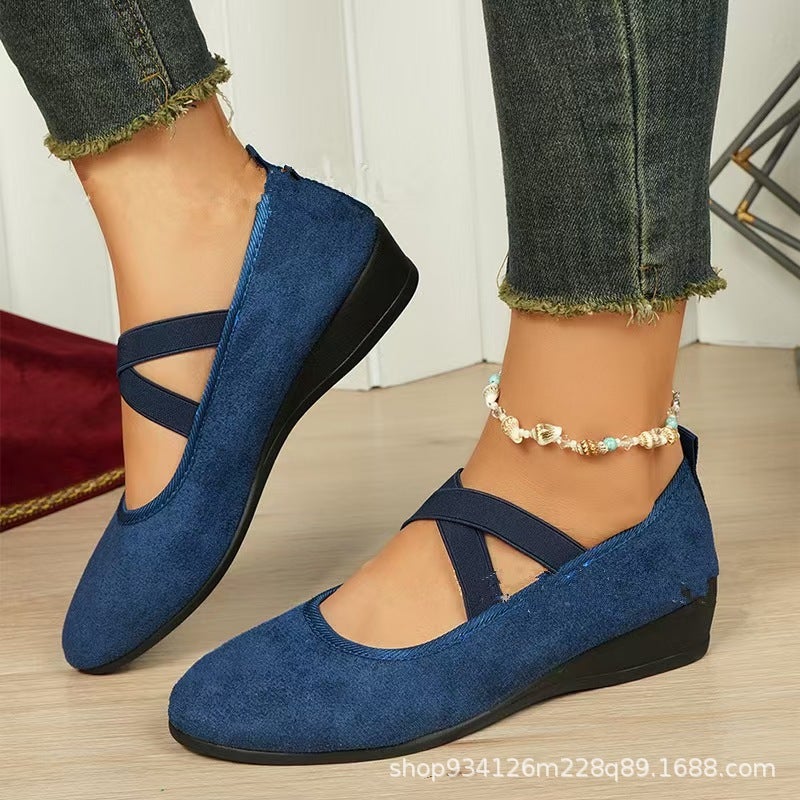 2025 Trade New Style Round-Toe Large Size Women'S Low-Heel Slip-On Casual Shoes For Women In Europe And America - Image 2