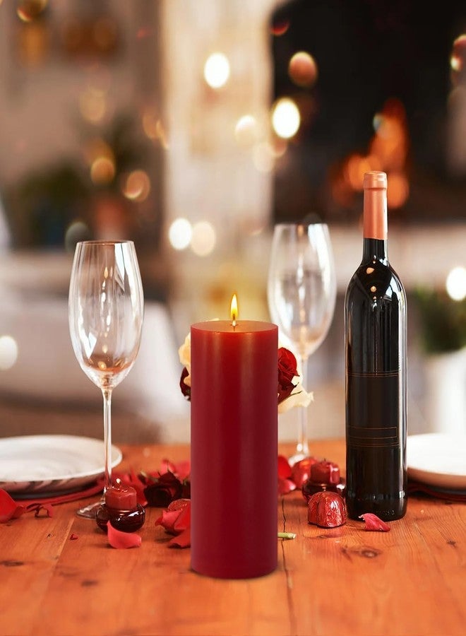 Yusevot 3 Packs 2.8x6 Inch Red Pillar Candles, Unscented Dripless Long Burning Colored Cylinder Candles for Home, Wedding, Party, Dinner Table Emergency Power Outage - Image 4