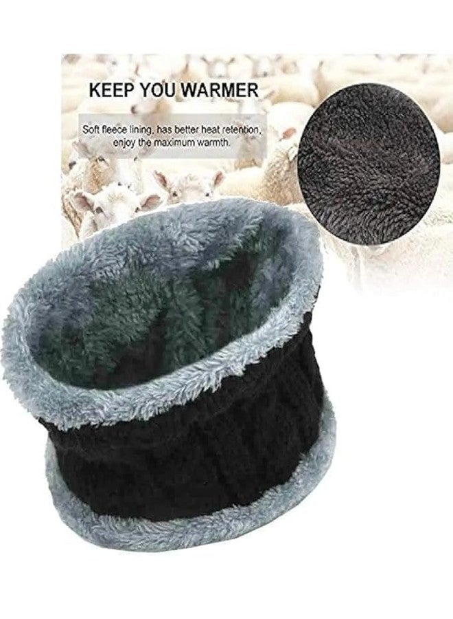 CHHELL Winter Knit Beanie Hat & Neck Warmer Set for Men & Women - Thick Fleece Lined, Double-Layer Thermal Skull Cap, Warm Stretchable Knitted Hat with Circle Scarf for Cold Weather, Outdoor & Snow - Image 4