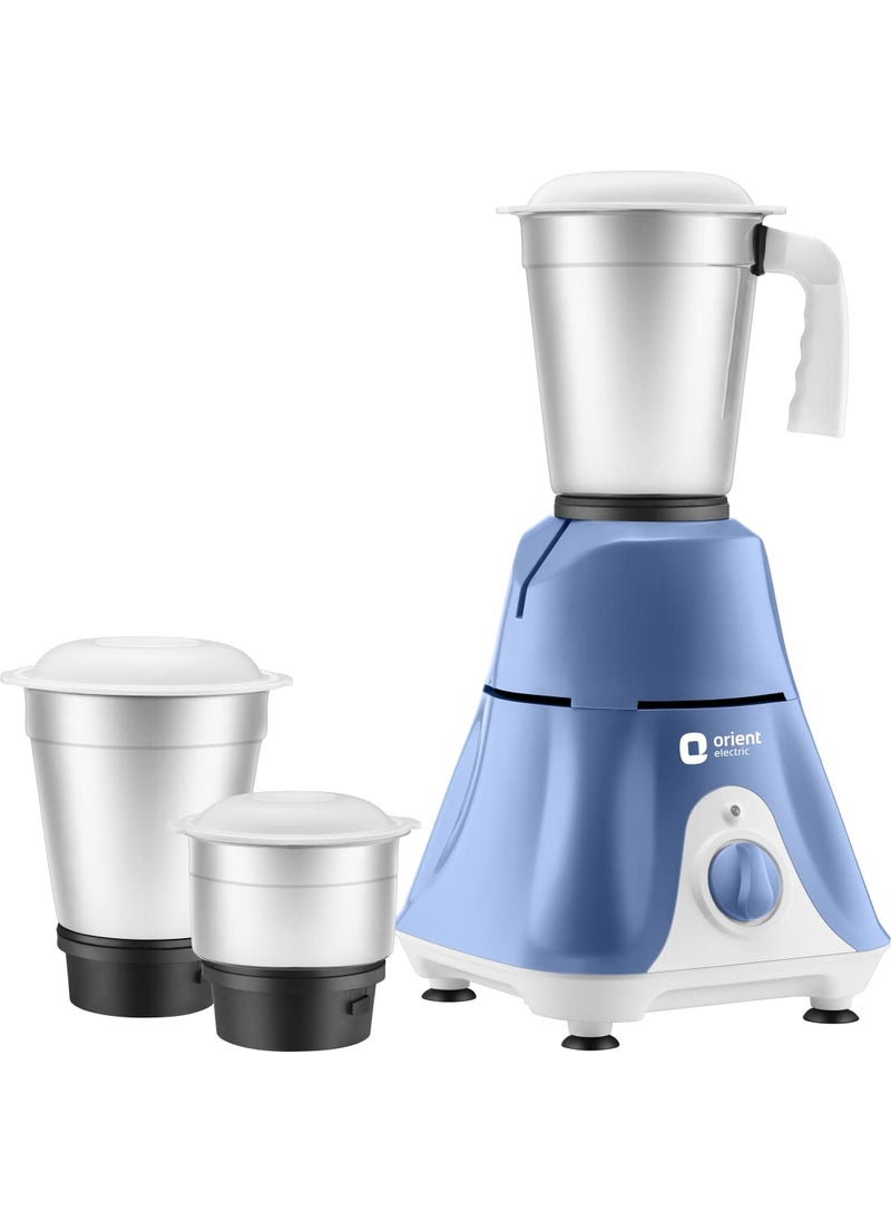 Orient Electric Orient Electric Stainless Steel Sprint Super 3 Jar 500W Mixer Grinder.(Mgss50B3/Blue & White)  - Image 1