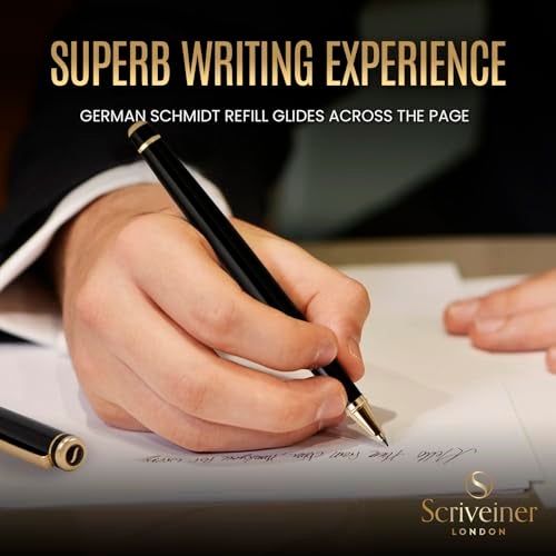 Scriveiner Black Lacquer Rollerball Pen - Stunning Award-Winning Luxury Pen, Schmidt Ink Refill, Best Gift Set for Men & Women, Professional, Executive Office - Image 4
