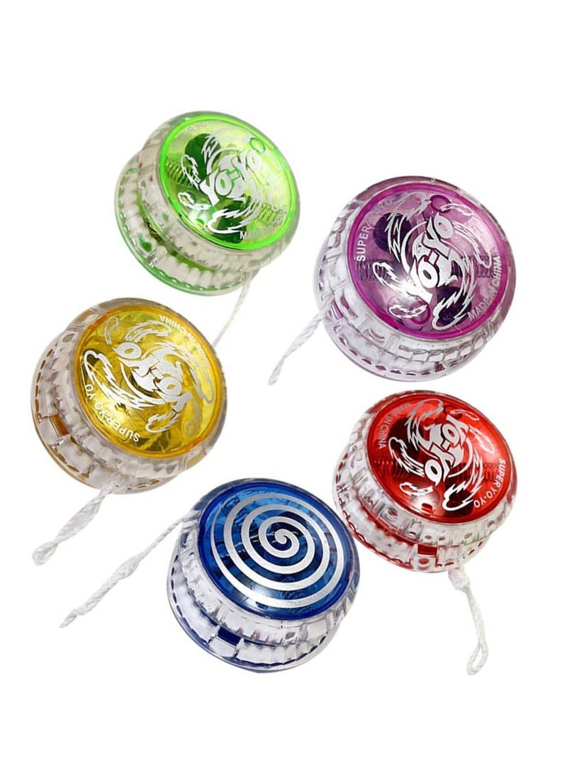 SYOSI 5 Pcs Responsive Bearing Ball LED Light Up Colorful Plastic Auto Return Entertaining Toy for Beginner Birthday Party Favors Classroom Rewards, Random Colors - Image 1