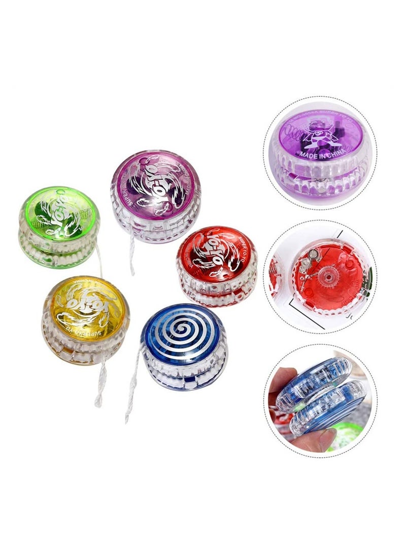 SYOSI 5 Pcs Responsive Bearing Ball LED Light Up Colorful Plastic Auto Return Entertaining Toy for Beginner Birthday Party Favors Classroom Rewards, Random Colors - Image 3