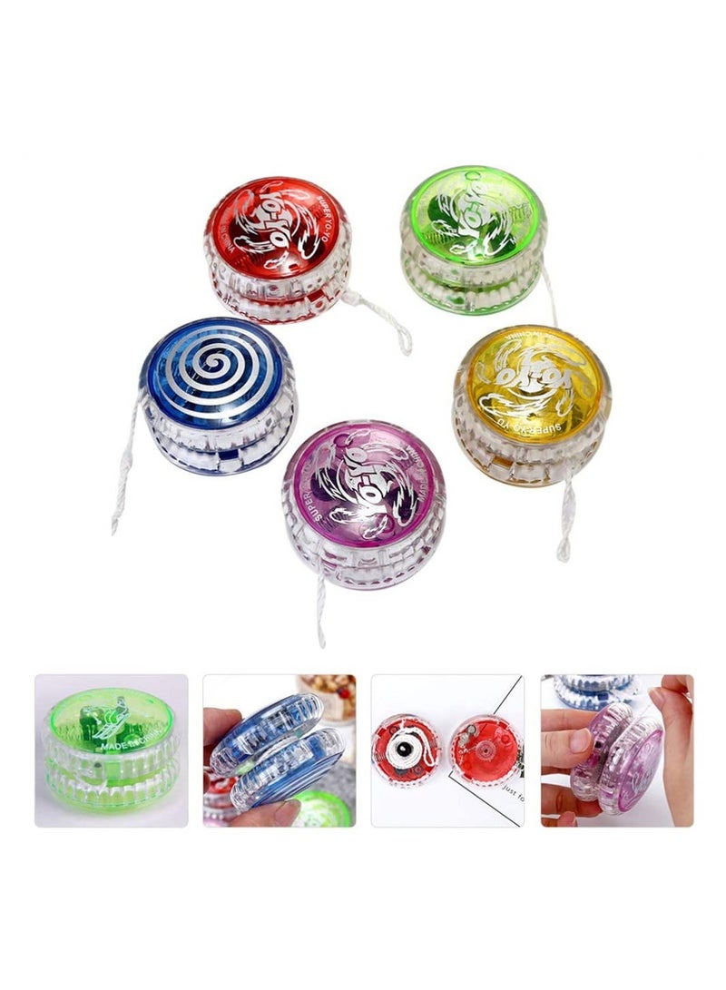 SYOSI 5 Pcs Responsive Bearing Ball LED Light Up Colorful Plastic Auto Return Entertaining Toy for Beginner Birthday Party Favors Classroom Rewards, Random Colors - Image 4