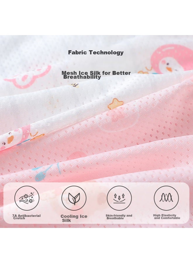 Yuzhaolin Children's Underwear, Girls' Ice Silk Boyshorts, Little Girls' Thin Summer Mesh Breathable Shorts, For Older Children, Square-cut Shorts - Image 4