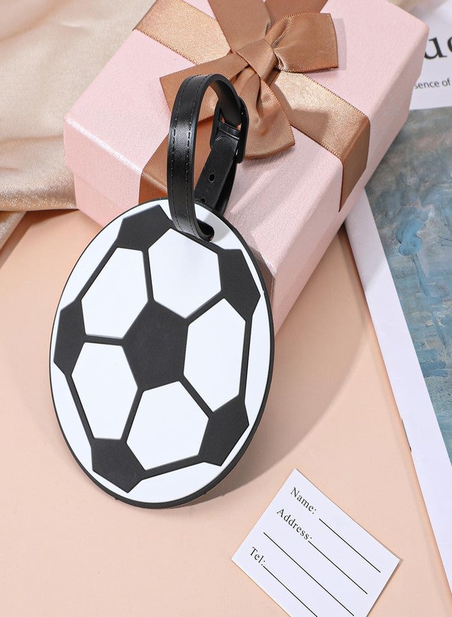 Shimmeroo 2Pcs Soccer Travel Tags for Luggage,PVC Id Tags for Sports & Travel,Cute Soccer Ball Name Label for Luggage Identifiers Backpacks Duffels Men Women Team Players - Image 3