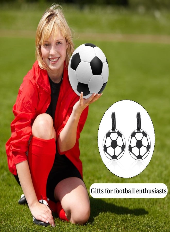 Shimmeroo 2Pcs Soccer Travel Tags for Luggage,PVC Id Tags for Sports & Travel,Cute Soccer Ball Name Label for Luggage Identifiers Backpacks Duffels Men Women Team Players - Image 5