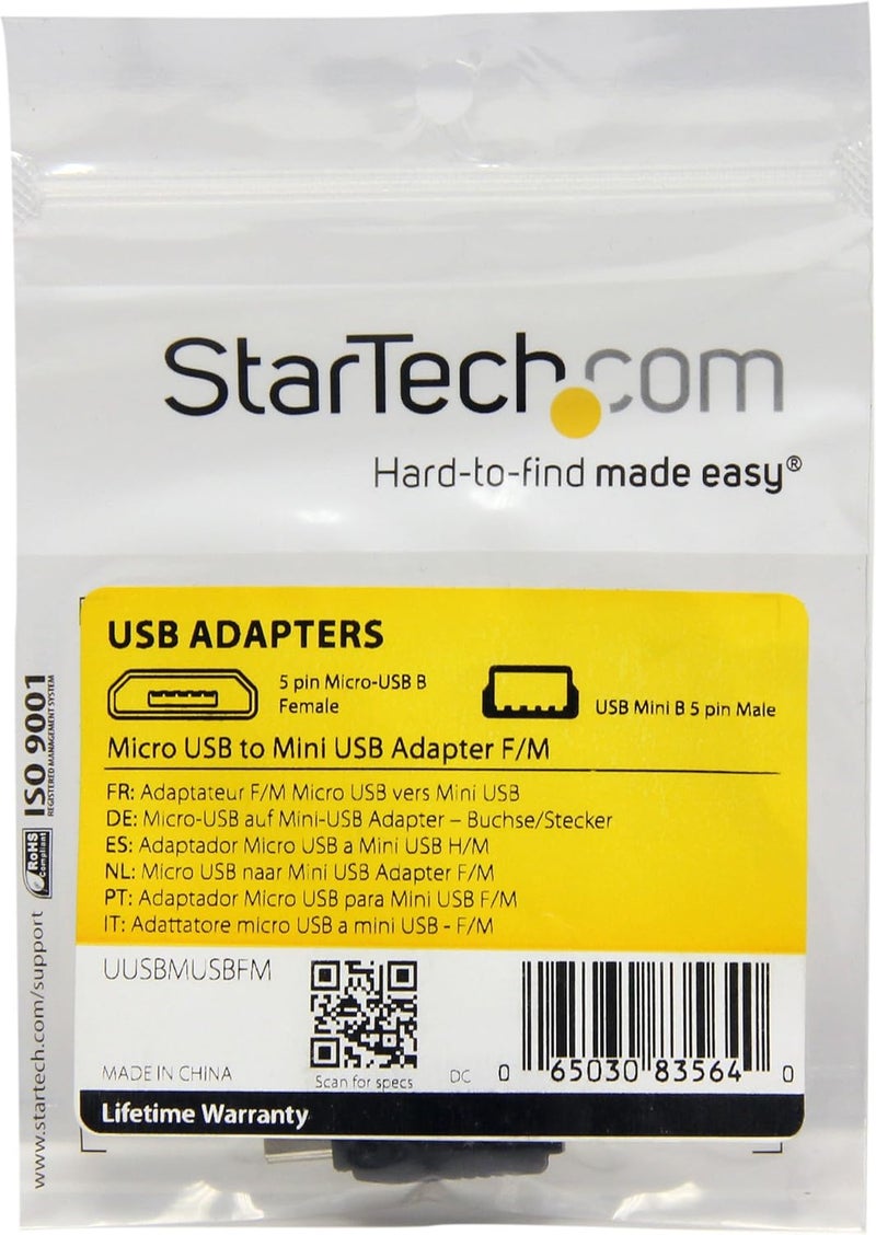 StarTechcom Micro USB to Mini USB 20 Adapter  Micro USB f to Mini USB m UUSBMUSBFM Black - Image 4