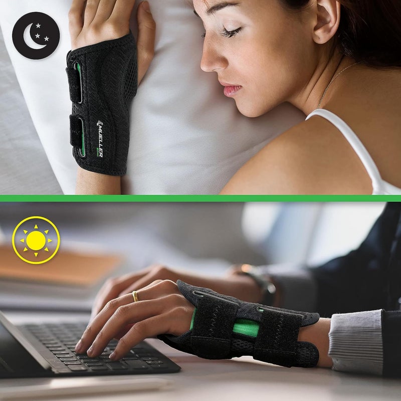 MUELLER Sports Medicine Green Fitted Wrist Brace, Wrist Pain Relief Support for Men and Women, Ideal for Carpal Tunnel, Tendinitis, Arthritis, Left Hand, Black, Large/X-Large - Image 5