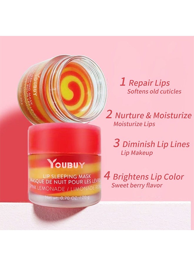 YOUBUY Moisturizing and Tender Lip Sleeping Mask- Dry and Cracked Lips Mask Exfoliator and Moisturizer Tinted Lip Balm for Soothing Antioxidants Smooth and Soft Lip Mask, with a Small Spoon Set 20g  - Image 3