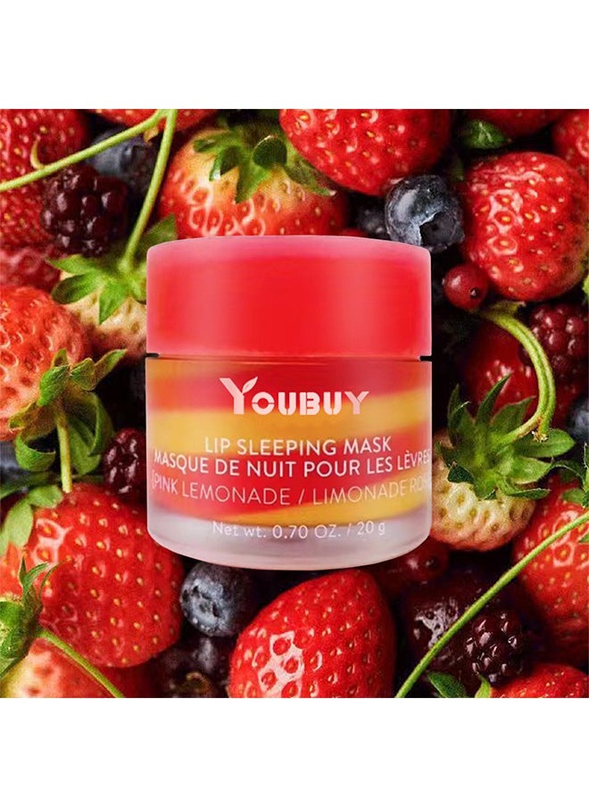YOUBUY Moisturizing and Tender Lip Sleeping Mask- Dry and Cracked Lips Mask Exfoliator and Moisturizer Tinted Lip Balm for Soothing Antioxidants Smooth and Soft Lip Mask, with a Small Spoon Set 20g  - Image 2