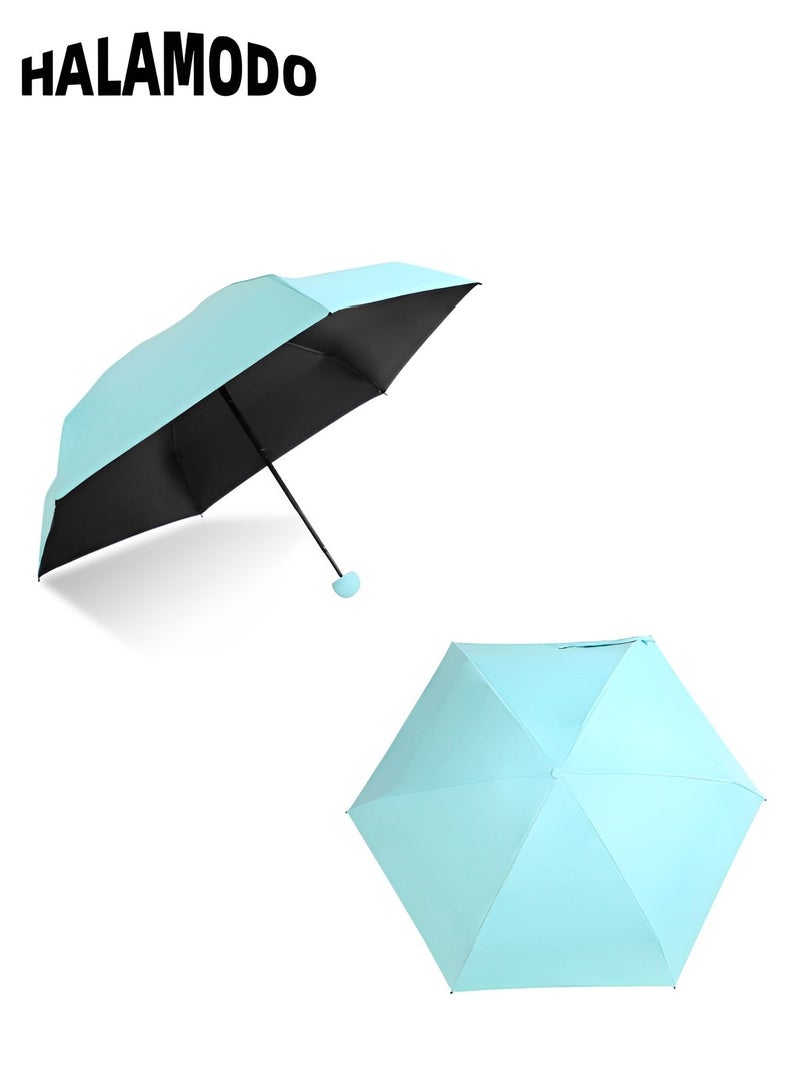 HALAMODO Mini Travel Umbrella, Mini Windproof Folding Travel Umbrella, Portable Lightweight Compact Parasol, with 95% UV Protection for Rain and Sun, Popular Style Umbrella for Men and Women  - Image 2