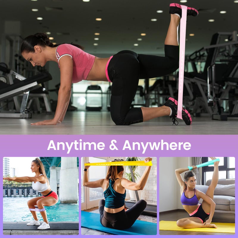 WIKDAY Resistance Bands for Working Out Exercise Loop Bands Workout Bands Set for Men Women Body Stretching, Training, Home Workout, Physical Therapy, Booty Legs, Set of 5 (Pastel) - Image 5