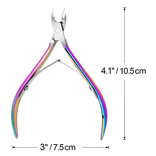 Awpeye 4 Packs Cuticle Nipper Premium Stainless Steel Cuticle Trimmer for Manicure Pedicure at HomeSpaSalon Rainbow Color - Image 5