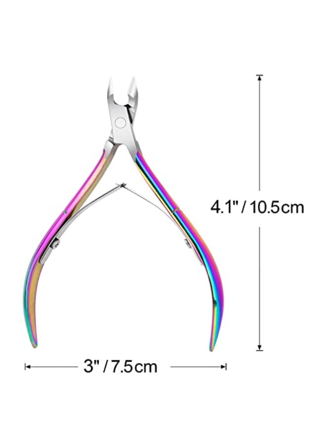 Awpeye 4 Packs Cuticle Nipper Premium Stainless Steel Cuticle Trimmer for Manicure Pedicure at HomeSpaSalon Rainbow Color - Image 4