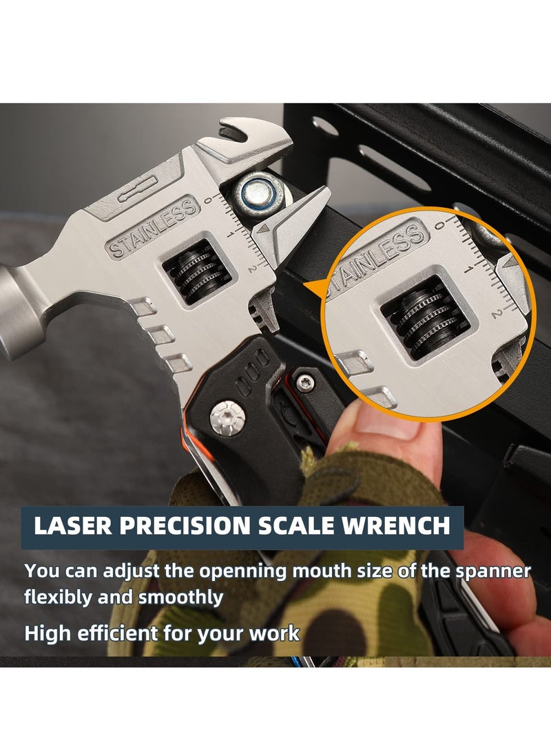 Zikra Upgraded Hammer Multitool, 18-in-1 Multitool Hatchet Axe Knife Hammer Pliers Saw Screwdrivers Bottle Can Opener Nylon Sheath Perfect for Camping Hiking Survival Gifts for Men - Image 3