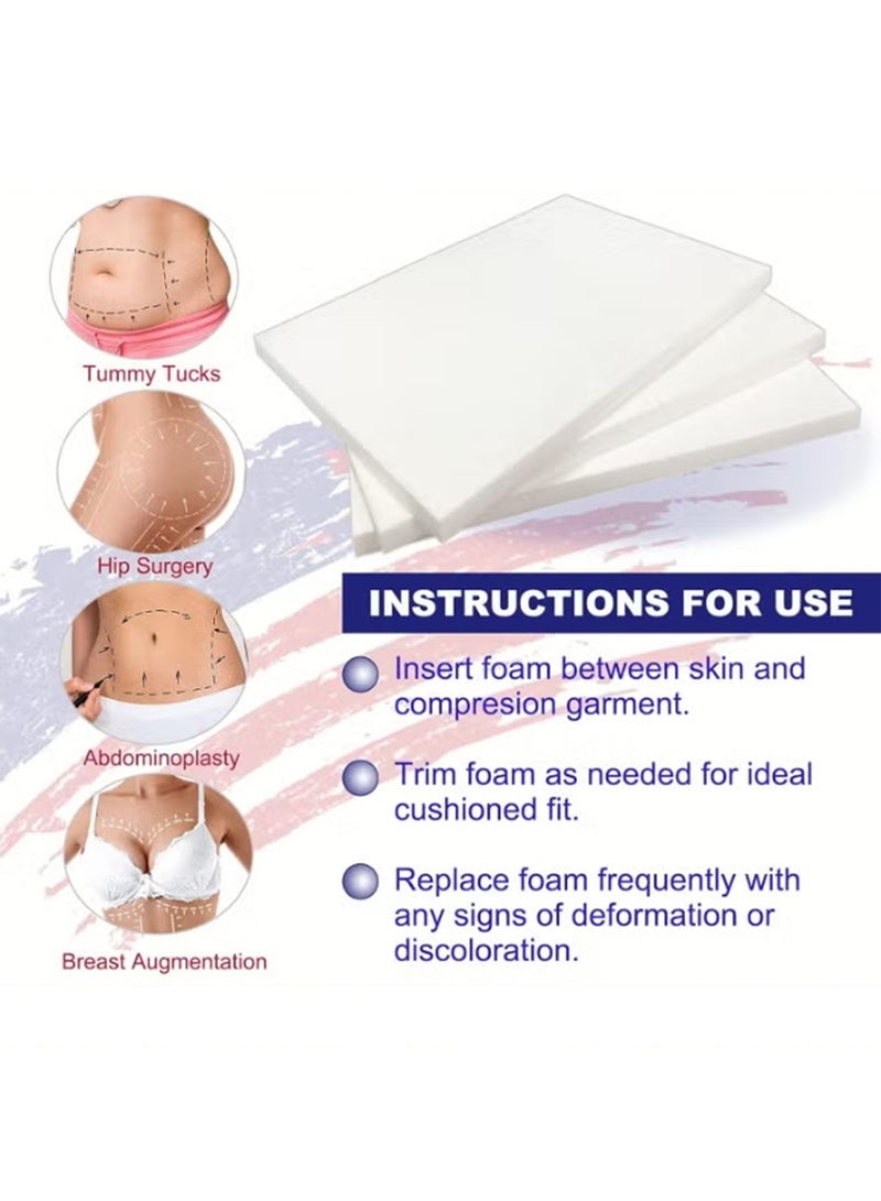Jourvent Lipo Foam Boards & Pads – Post-Surgery BBL & Liposuction Recovery Foam Sheets for Use with Compression Garments – Abdominal & Tummy Tuck Support - Image 2