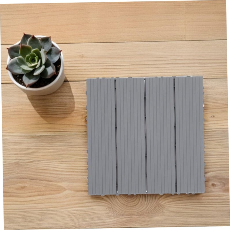 Homoyoyo DIY Fit Patio Flooring Waterproof Plastic Wood Tiles Interlocking Outdoor Decking Garden Tiles for Pools Porch Bathrooms - Image 4