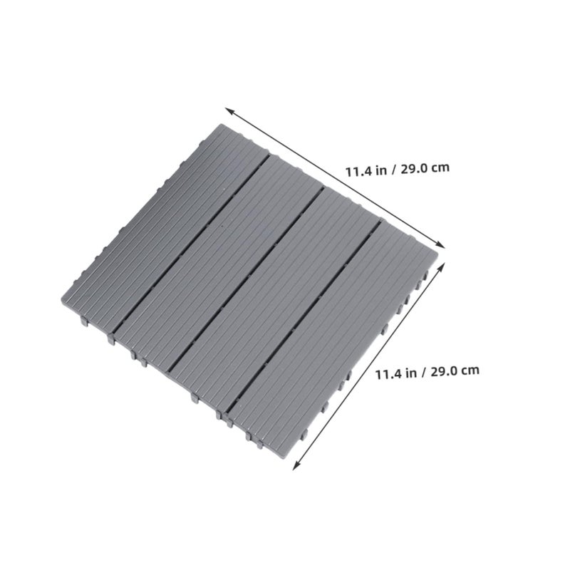 Homoyoyo DIY Fit Patio Flooring Waterproof Plastic Wood Tiles Interlocking Outdoor Decking Garden Tiles for Pools Porch Bathrooms - Image 2