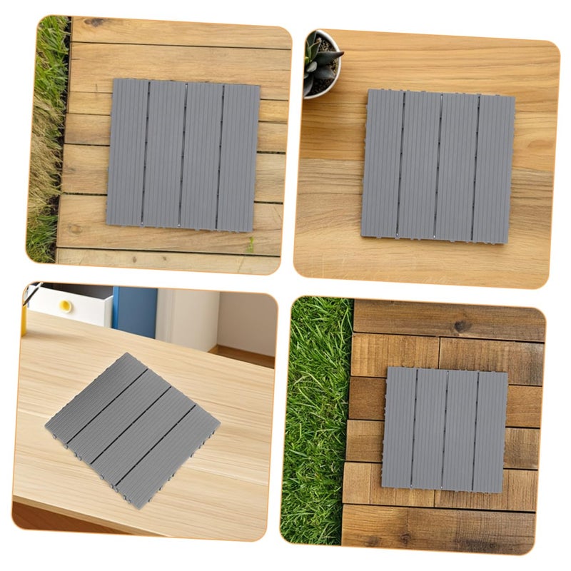 Homoyoyo DIY Fit Patio Flooring Waterproof Plastic Wood Tiles Interlocking Outdoor Decking Garden Tiles for Pools Porch Bathrooms - Image 3