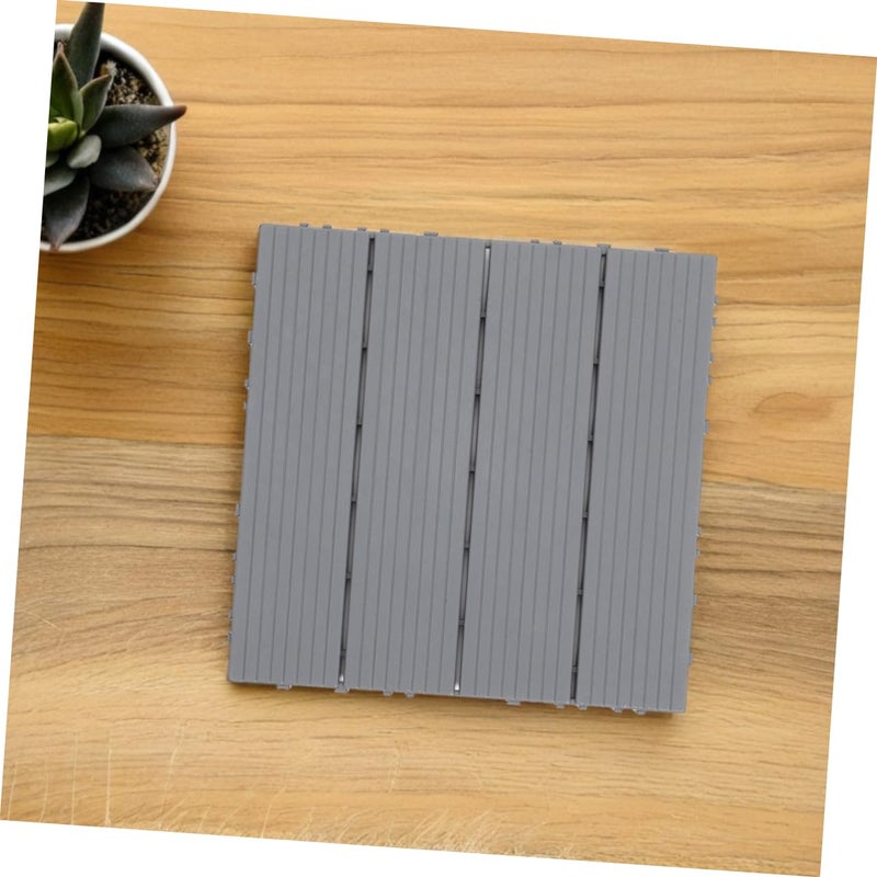 Homoyoyo DIY Fit Patio Flooring Waterproof Plastic Wood Tiles Interlocking Outdoor Decking Garden Tiles for Pools Porch Bathrooms - Image 5