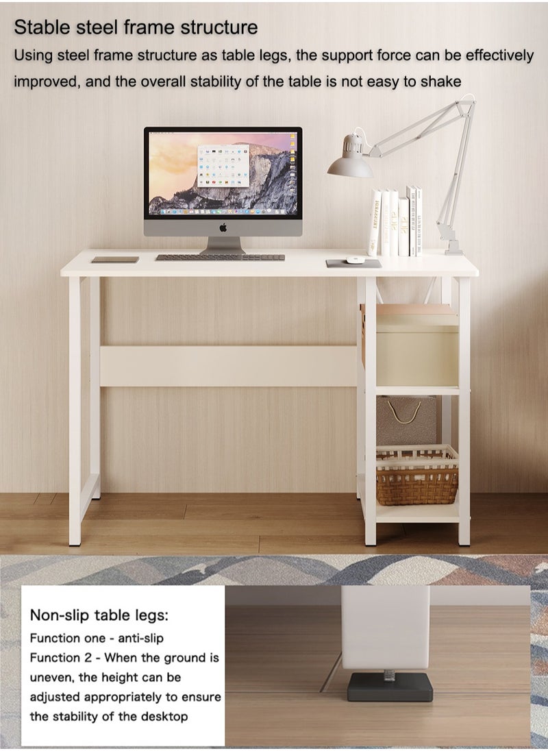 AnneFish 100*50*76cm Office Table Home Office Study Computer Table Work Station Modern Gaming Desk Writing Laptop Table With 2 Storage Shelves For Bedroom and Office  - Image 4