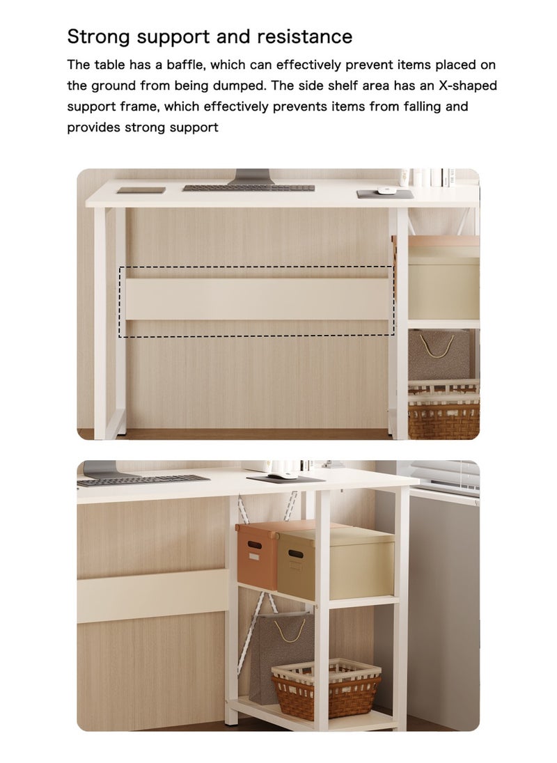 AnneFish 100*50*76cm Office Table Home Office Study Computer Table Work Station Modern Gaming Desk Writing Laptop Table With 2 Storage Shelves For Bedroom and Office  - Image 5