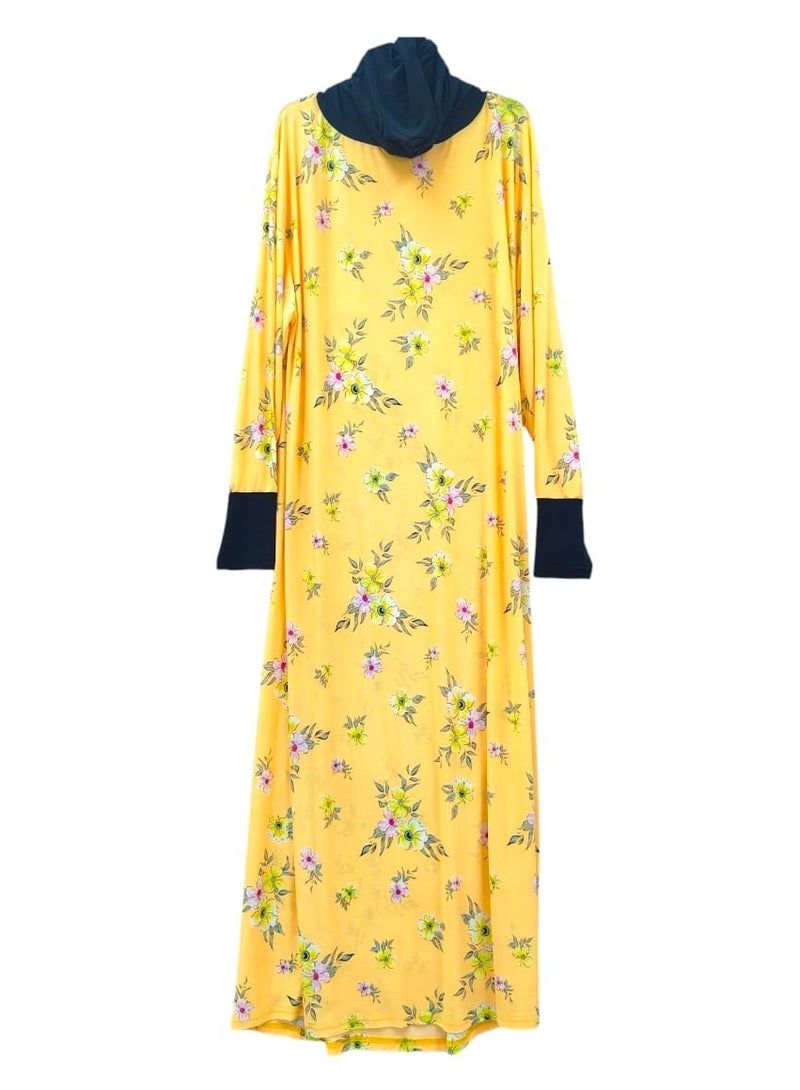 Dee's Fashion Women's printed Prayer Gown, Full Length Modest Islamic Robe, Long Sleeves, Comfortable and Elegant  - Image 1