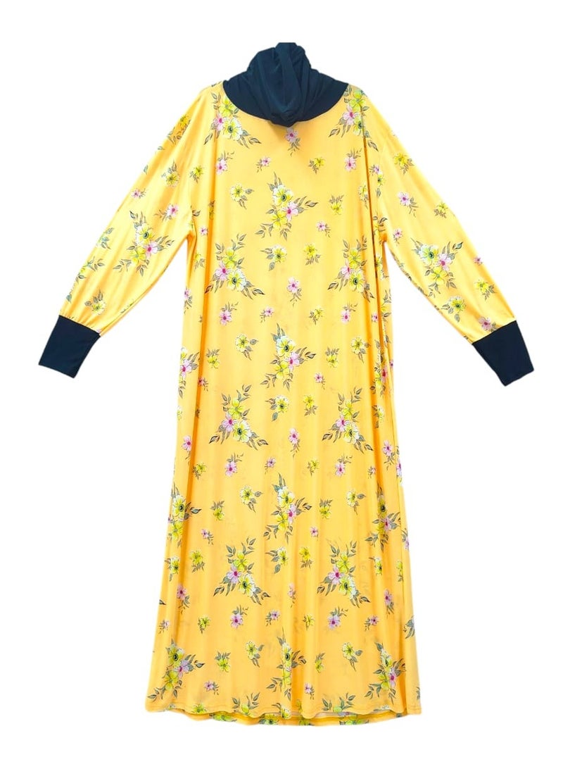 Dee's Fashion Women's printed Prayer Gown, Full Length Modest Islamic Robe, Long Sleeves, Comfortable and Elegant  - Image 2