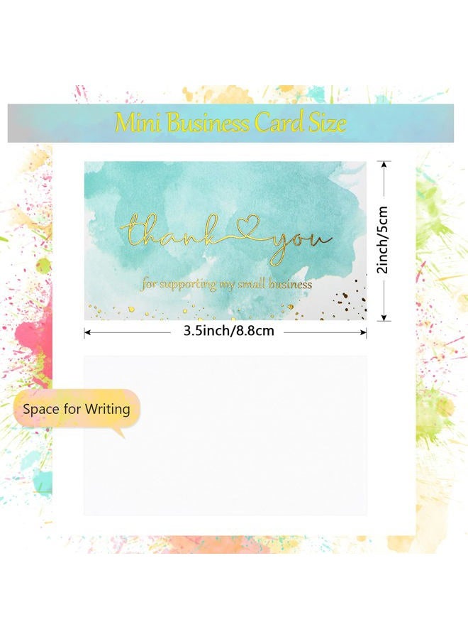 Clabby 120 Pieces Watercolor Thank You for Supporting My Small Business Card Gold Foil Thank You Business Card Colorful Thanks Card Customer Appreciation Package Insert for Online Shop Retail Store, 6 Styles - Image 2
