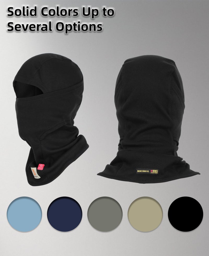 BOCOMAL FR Flame Resistant Balaclava Face Mask Arc Rated NFPA2112 CAT2 Helmet Liner Covering Hood for Welding Black - Image 5